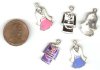 5 20x11mm Enamelled Dress Pendants